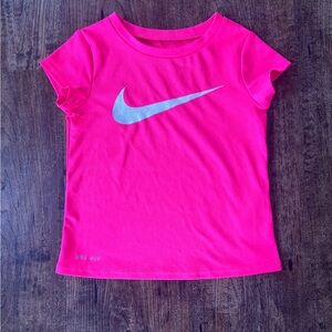 Nike Girls Neon Pink Dri-FIT Swoosh Tee